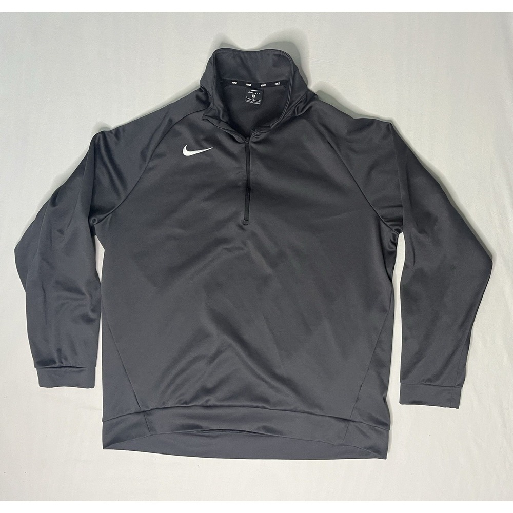 Nike Dri Fit 1/4 Zip Fleece Pullover Jacket Men's XL Gray Activewear 897090-060